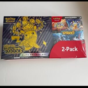 Pokemon Surging Sparks Elite Trainer Box and Booster Bundle 2-Pack Cards Set